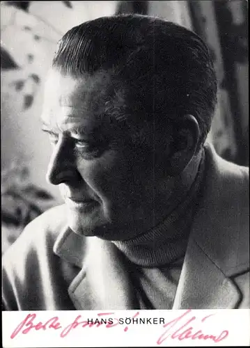 Ak Schauspieler Hans Söhnker, Portrait, Autogramm