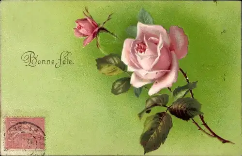 Ak Glückwunsch, Bonne Fete, Rosen