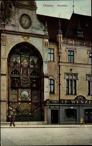 Ak Olomouc Olmütz Stadt, Kunstuhr