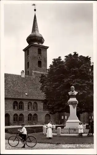 Ak Nykøbing Falster Dänemark, F. Kirken, Denkmal