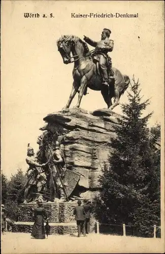 Ak Wœrth Wörth an der Sauer Elsass Bas Rhin, Kaiser Friedrich Denkmal