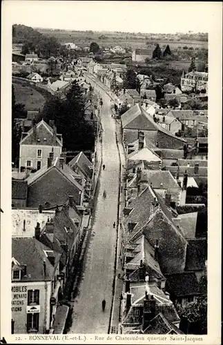 Ak Bonneval Eure et Loir, Rue de Chateaudun quartier Saint-Jacques