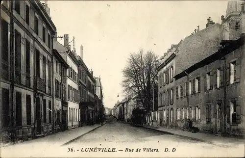 Ak Luneville Meurthe et Moselle, Rue de Villers
