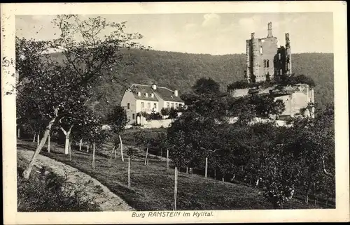 Ak Kordel, Blick auf die Burg Ramstein im Kylltal
