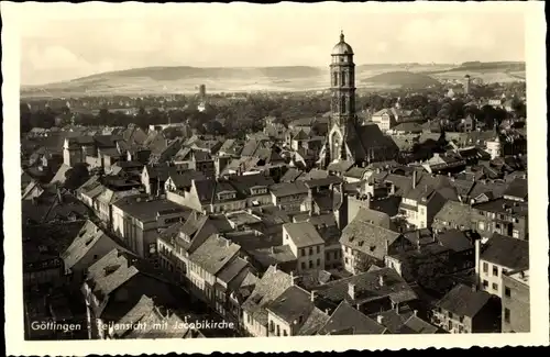 Ak Göttingen in Niedersachsen, Teilansicht mit Jacobikirche