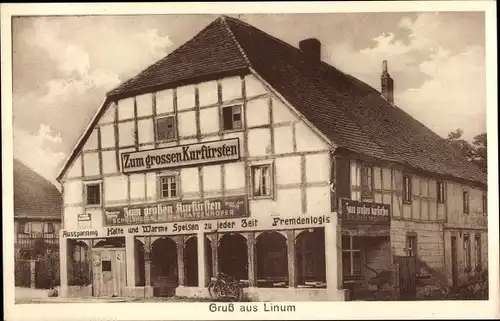 Ak Linum Fehrbellin in Brandenburg, Zum großen Kurfürsten