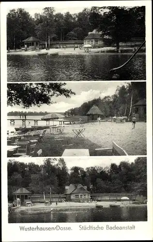 Ak Wusterhausen Dosse, Städtische Badeanstalt