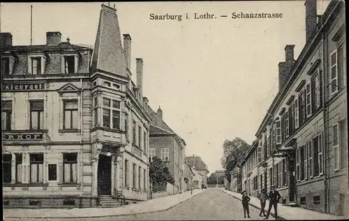 Ak Sarrebourg Saarburg Lothringen Moselle, Schanzstraße, Restaurant