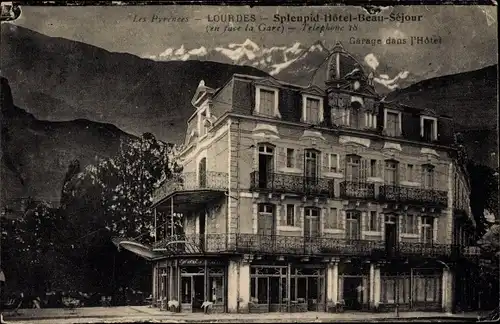 Ak Lourdes Hautes Pyrénées, Splendid Hotel Beau Sejour