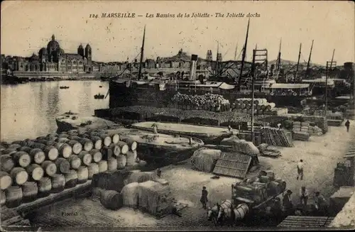 Ak Marseille Bouches du Rhône, Les Bassins de la Joliette