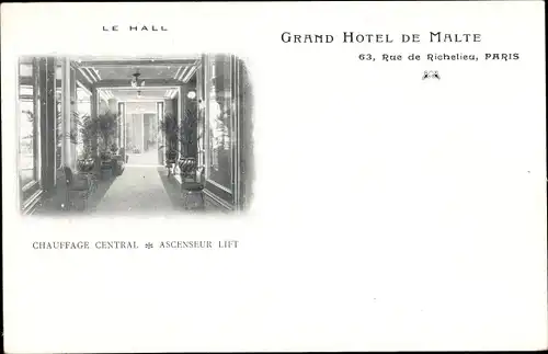 Ak Paris II Bourse, Grand Hotel de Malte, 63 Rue de Richelieu