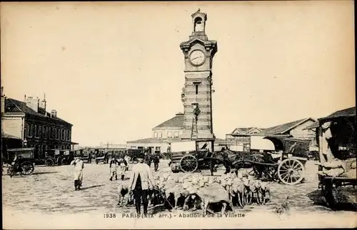 Ak Paris XIX, Les Abattoirs de la Villette