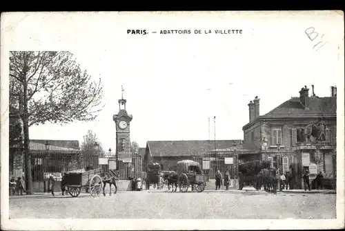 Ak Paris XIX, Les Abattoirs de la Villette