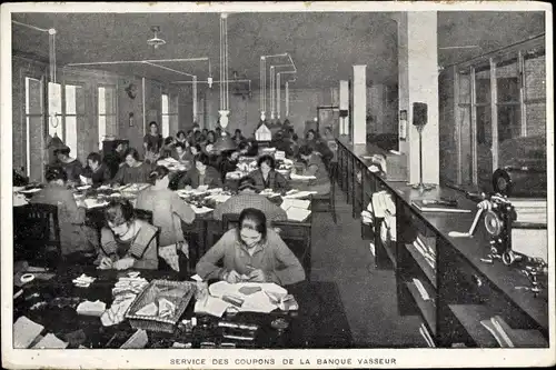 Ak Paris II., Service des Coupons de la Banque Vasseur