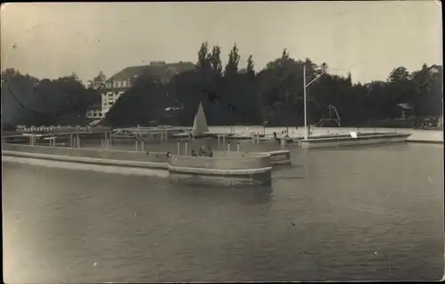 Ak Bad Schachen Lindau am Bodensee, Hafenbild