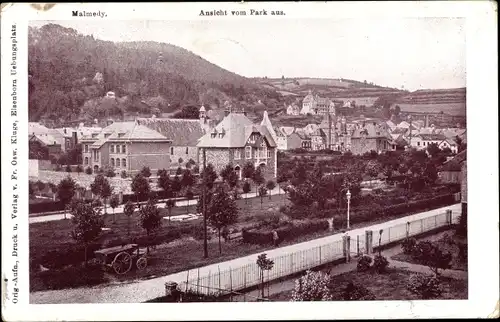 Ak Malmédy Wallonien Lüttich, Ansicht vom Park aus