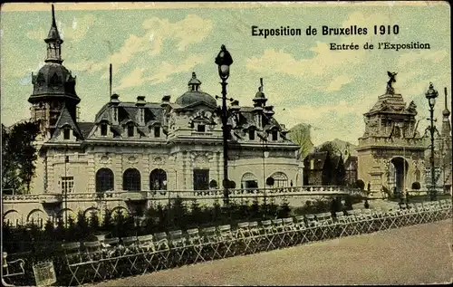 Ak Bruxelles Brüssel, Exposition Universelle 1910, Entrée