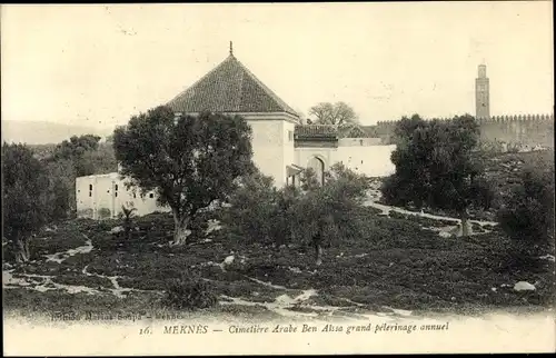 Ak Meknès Marokko, Cimetiere Arabe Ben Aissa grand pelerinage annuel