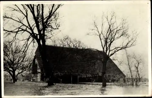 Ak Walcheren Zeeland, Watersnood, Boerderij