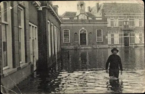 Ak Oud Vossemeer Zeeland Niederlande, Watersnood 13.03.1906