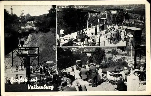 Ak Valkenburg Südholland, Kabelbaan, Gäste an der Seilbahn