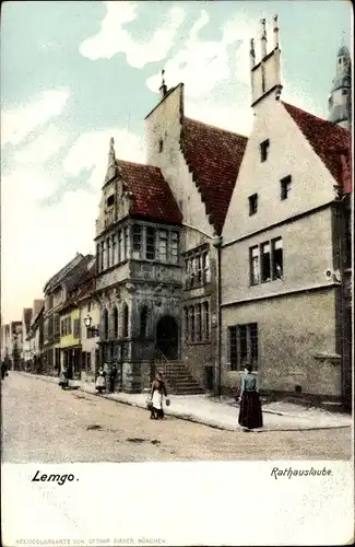 Ak Lemgo in Lippe, Rathauslaube, Zieher