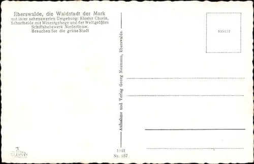 Ak Eberswalde, Hauptbahnhof, Rathaus, Bismarcktreppe