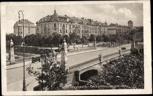 Ak Bayreuth in Oberfranken, Partie an der Ludwigsbrücke