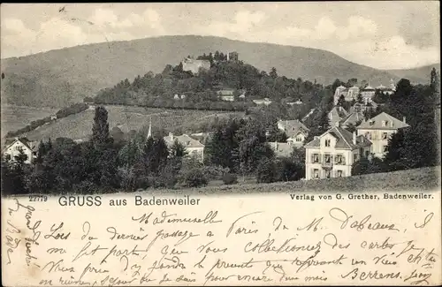 Ak Badenweiler im Schwarzwald, Panorama, Burg