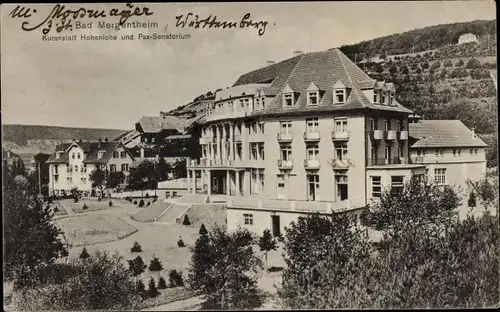 Ak Bad Mergentheim in Tauberfranken, Kuranstalt Hohenlohe und Pax-Sanatorium