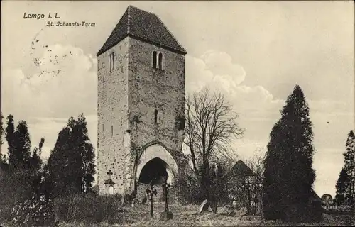 Ak Lemgo in Lippe, St. Johannis-Turm, Außenansicht