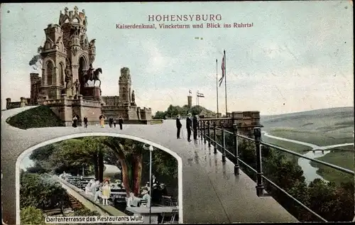 Ak Syburg Dortmund, Hohensyburg, Kaiserdenkmal, Vincketurm, Ruhrtal, Wulf Restaurant