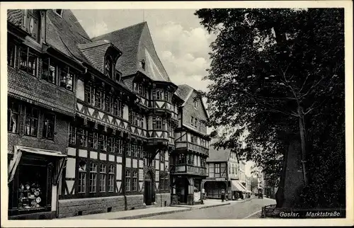 Ak Goslar am Harz, Marktstraße, Fachwerkhaus