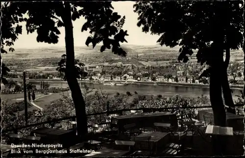 Ak Dresden Niederpoyritz, Blick vom Berggasthaus Staffelstein, Panorama