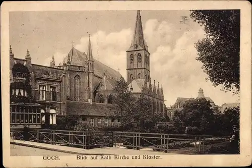 Ak Goch am Niederrhein, Blick auf Kath. Kirche und Kloster