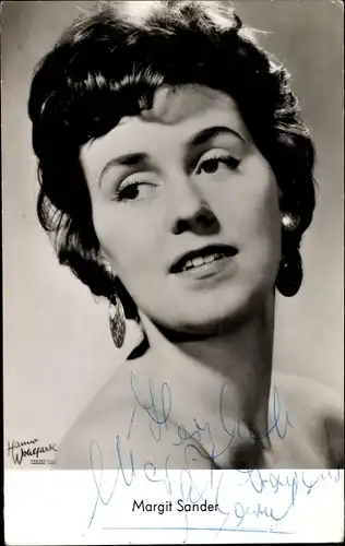 Ak Schauspielerin Margit Sander, Portrait