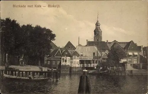 Ak Blokzijl Overijssel Niederlande, Bierkade met Kolk