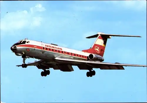 Ak Dt. Passagierflugzeug Tupolew TU-134 Interflug, Turbinenluftstrahlverkehrsflugzeug