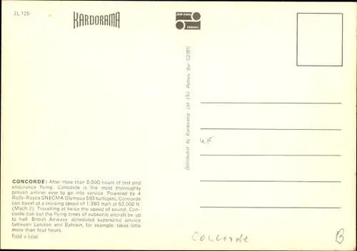 Ak Britisches Passagierflugzeug, The British Airways Concorde Supersonic Jetliner