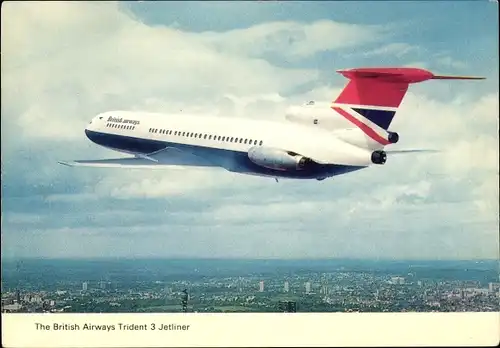 Ak Britisches Passagierflugzeug der British Airways, Hawker Siddeley HS-121 Trident 3 Jetliner