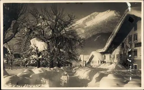 Ak Ehrwald in Tirol, Dorfpartie im Winter