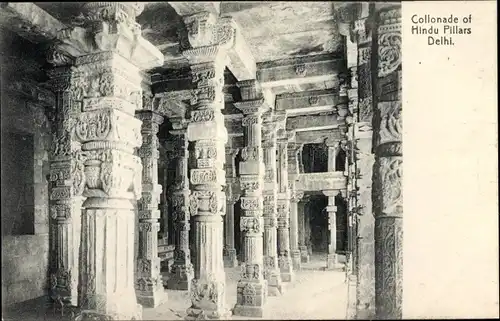 Ak Delhi Indien, Colonnade of Hindu Pillars