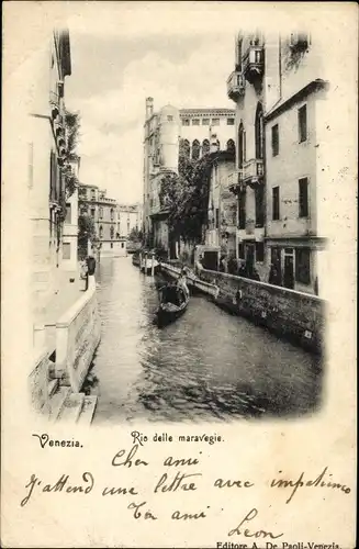 Ak Venezia Venedig Veneto, Rio delle maravegie
