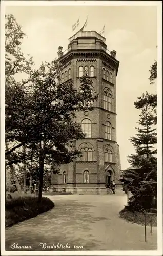 Ak Skansen Stockholm Schweden, Bredablick, Turm