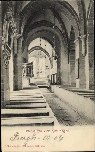 Ak Berg Schweden, Interiör fran Vreta Klosters Kyrka