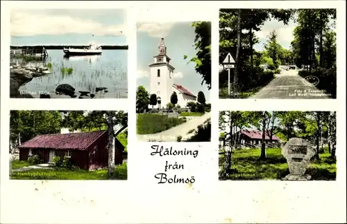Ak Schweden, Hälsning frân Bolmsö, Kirche, Anleger