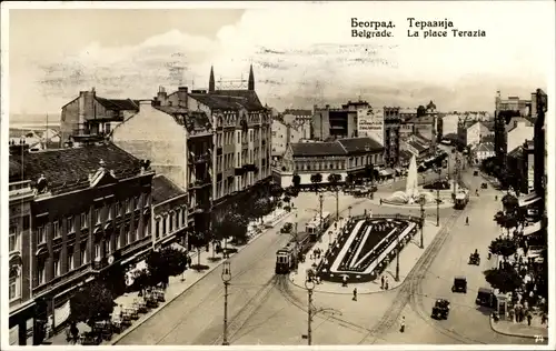 Ak Beograd Belgrad Serbien, La place Terazia