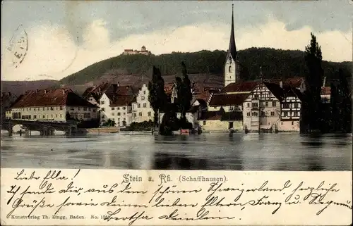 Ak Stein am Rhein Kanton Schaffhausen, Blick zum Ort