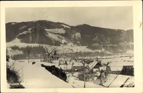 Ak Niederwölz Steiermark, Teilansicht im Winter