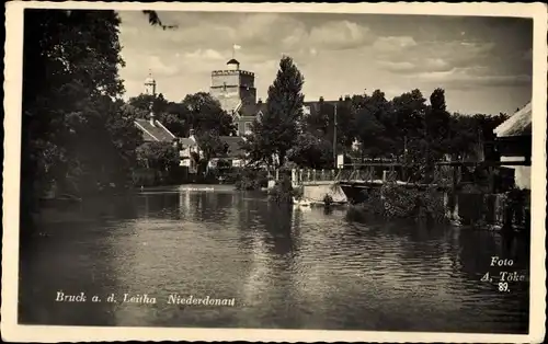 Ak Bruck an der Leitha in Niederösterreich, Blick auf die Niederdonau